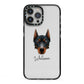 Beauceron Personalised iPhone 13 Pro Max Black Impact Case on Silver phone