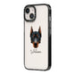 Beauceron Personalised iPhone 14 Black Impact Case Side Angle on Silver phone