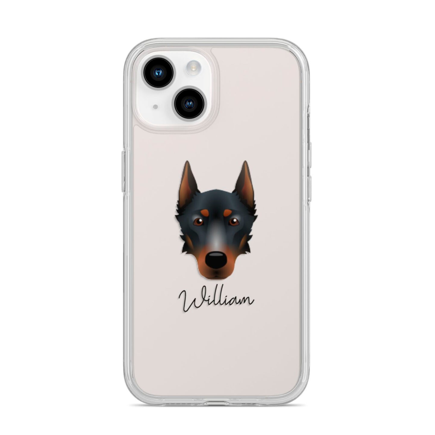 Beauceron Personalised iPhone 14 Clear Tough Case Starlight