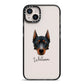 Beauceron Personalised iPhone 14 Plus Black Impact Case on Silver phone