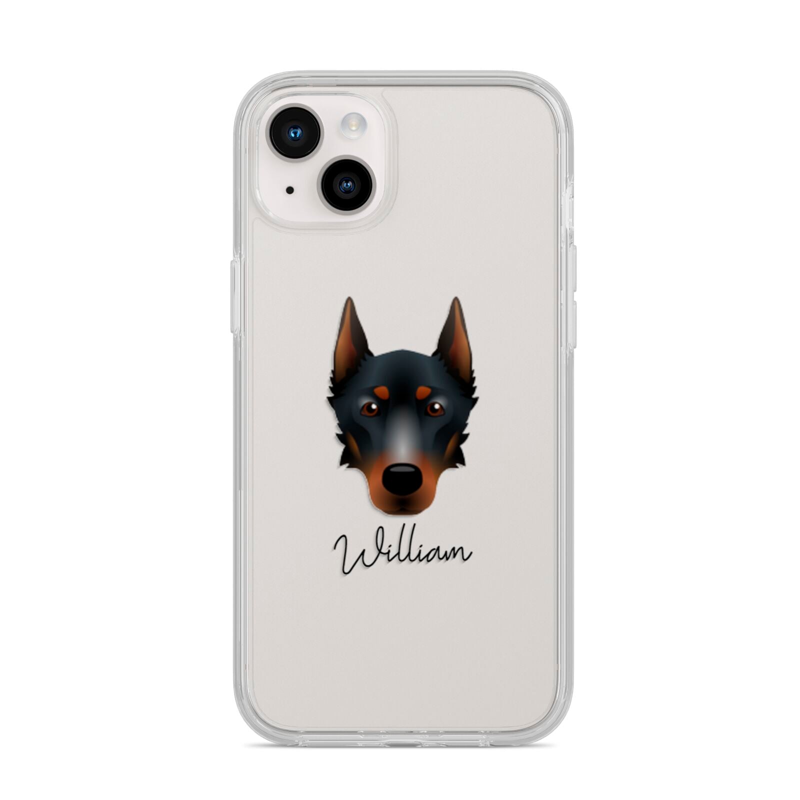 Beauceron Personalised iPhone 14 Plus Clear Tough Case Starlight
