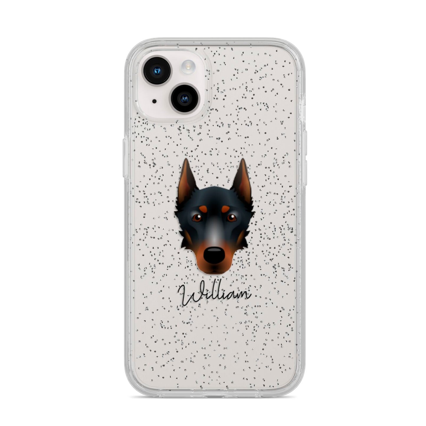 Beauceron Personalised iPhone 14 Plus Glitter Tough Case Starlight