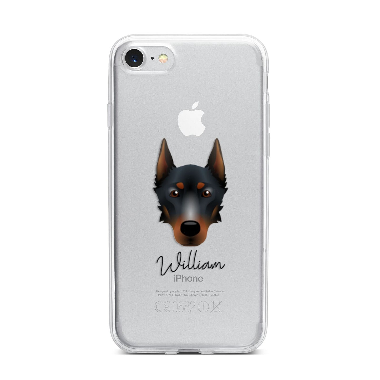 Beauceron Personalised iPhone 7 Bumper Case on Silver iPhone