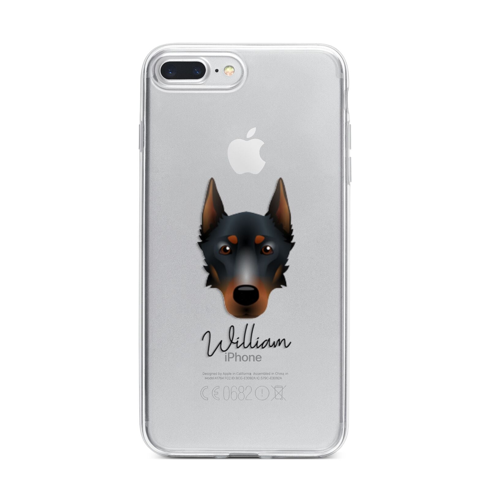 Beauceron Personalised iPhone 7 Plus Bumper Case on Silver iPhone