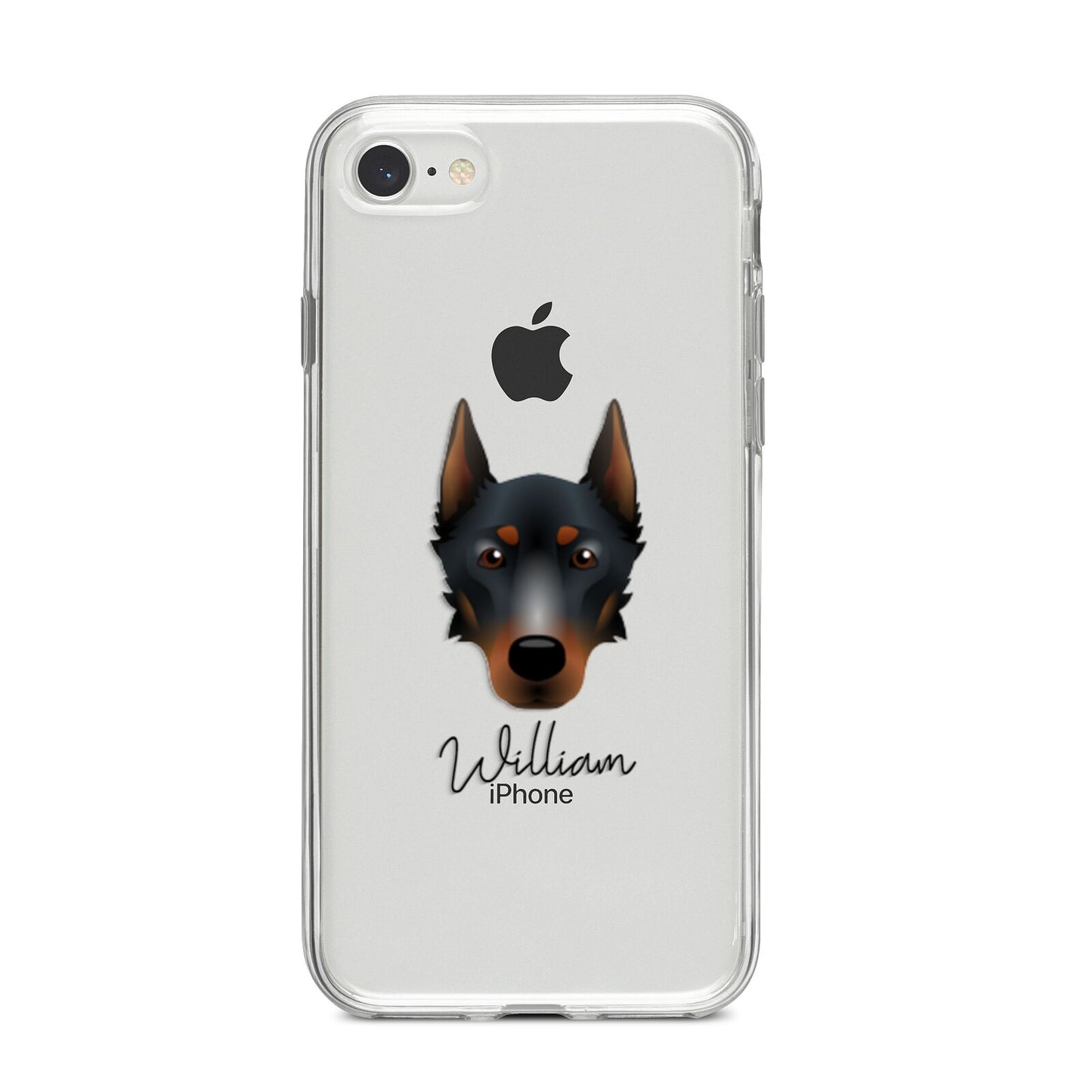 Beauceron Personalised iPhone 8 Bumper Case on Silver iPhone