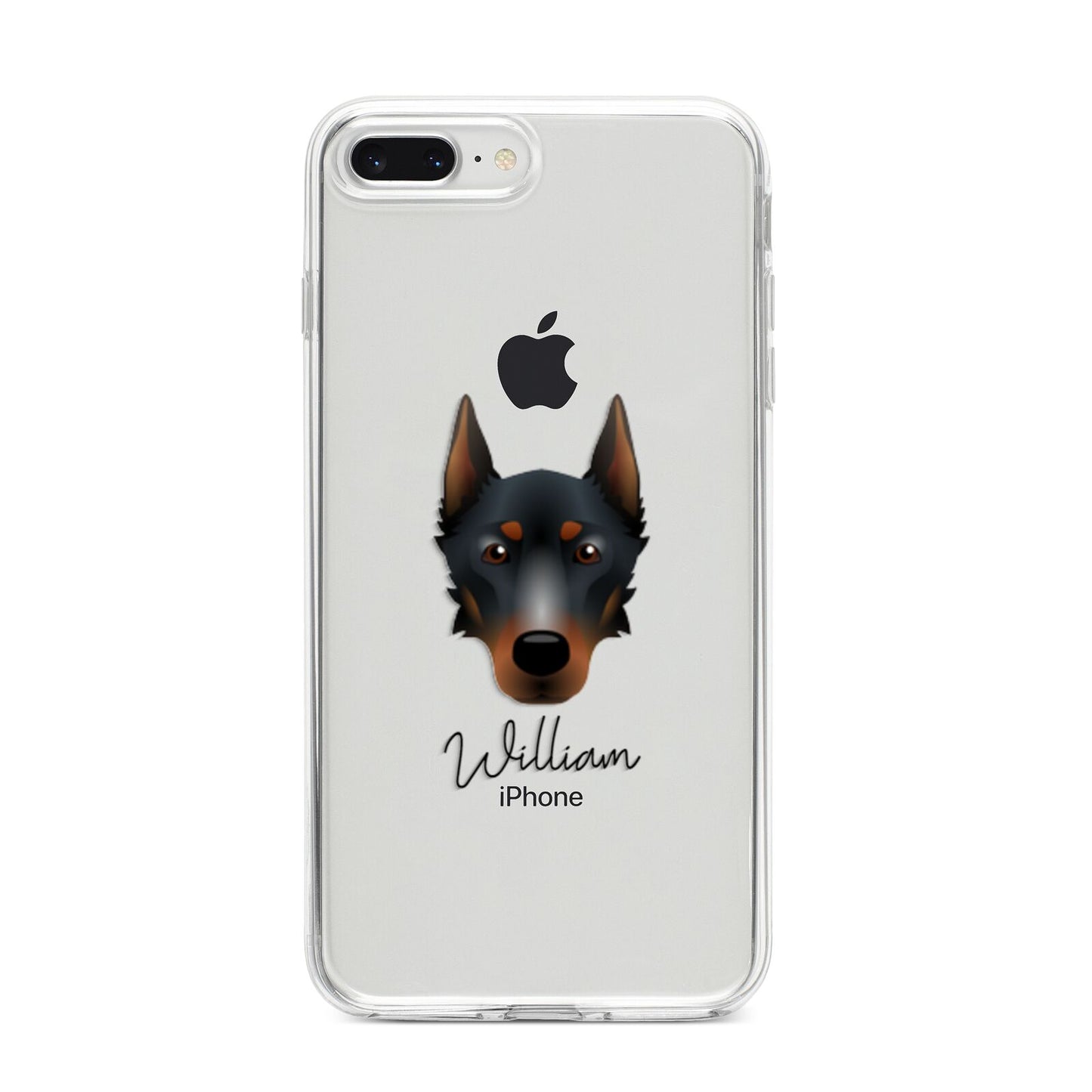 Beauceron Personalised iPhone 8 Plus Bumper Case on Silver iPhone