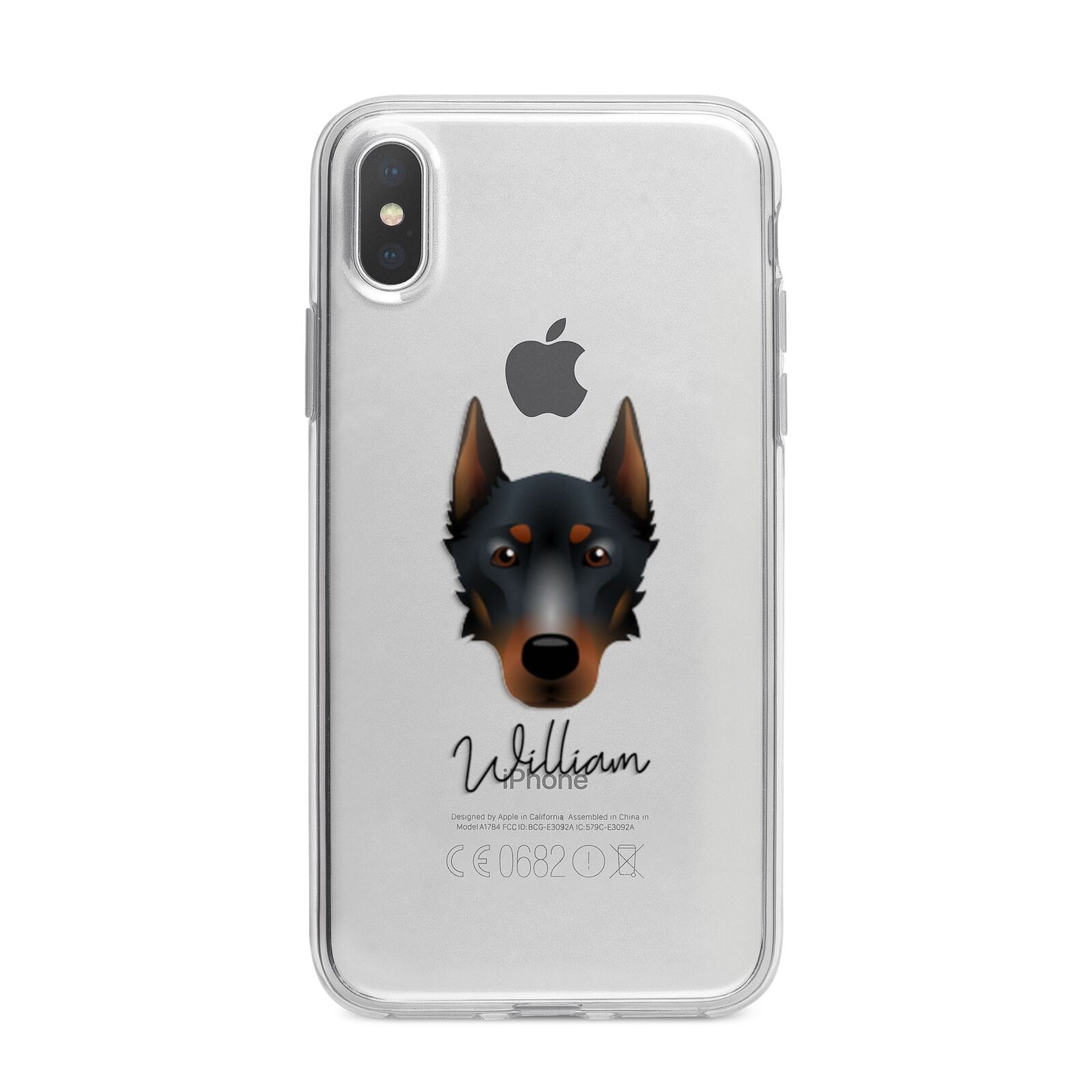 Beauceron Personalised iPhone X Bumper Case on Silver iPhone Alternative Image 1