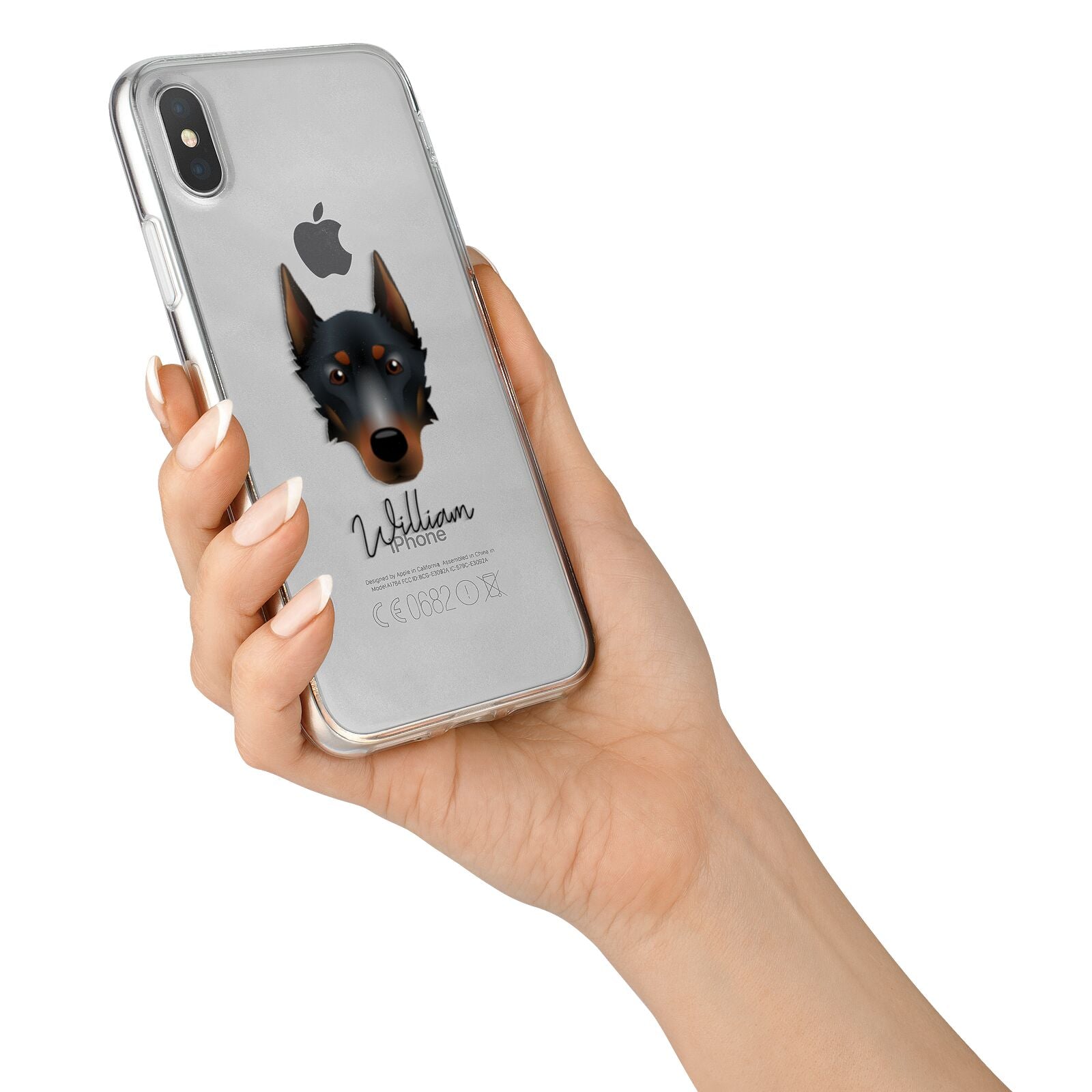Beauceron Personalised iPhone X Bumper Case on Silver iPhone Alternative Image 2