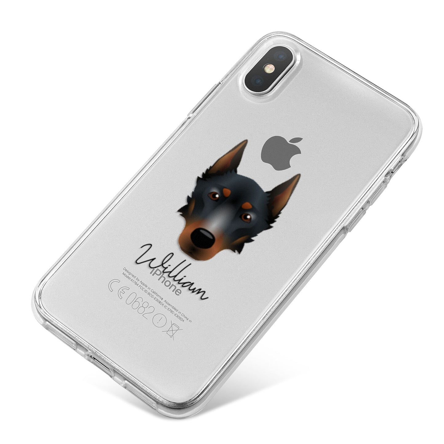Beauceron Personalised iPhone X Bumper Case on Silver iPhone