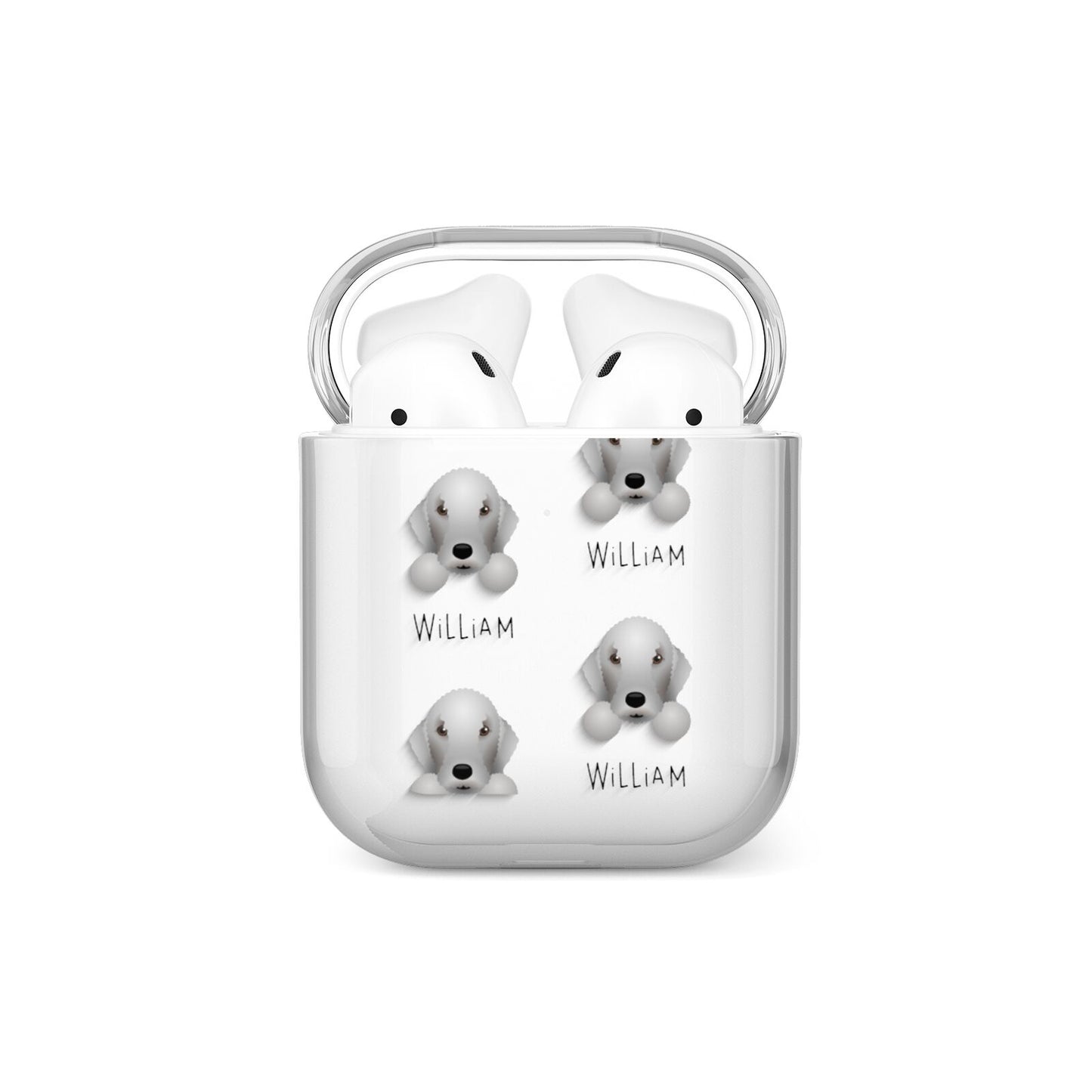 Bedlington Terrier Icon with Name AirPods Case
