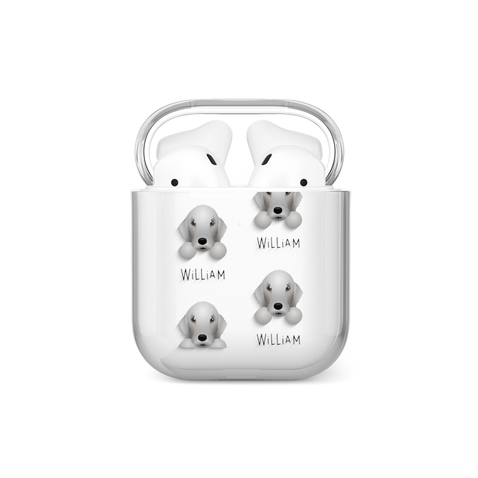 Bedlington Terrier Icon with Name AirPods Case