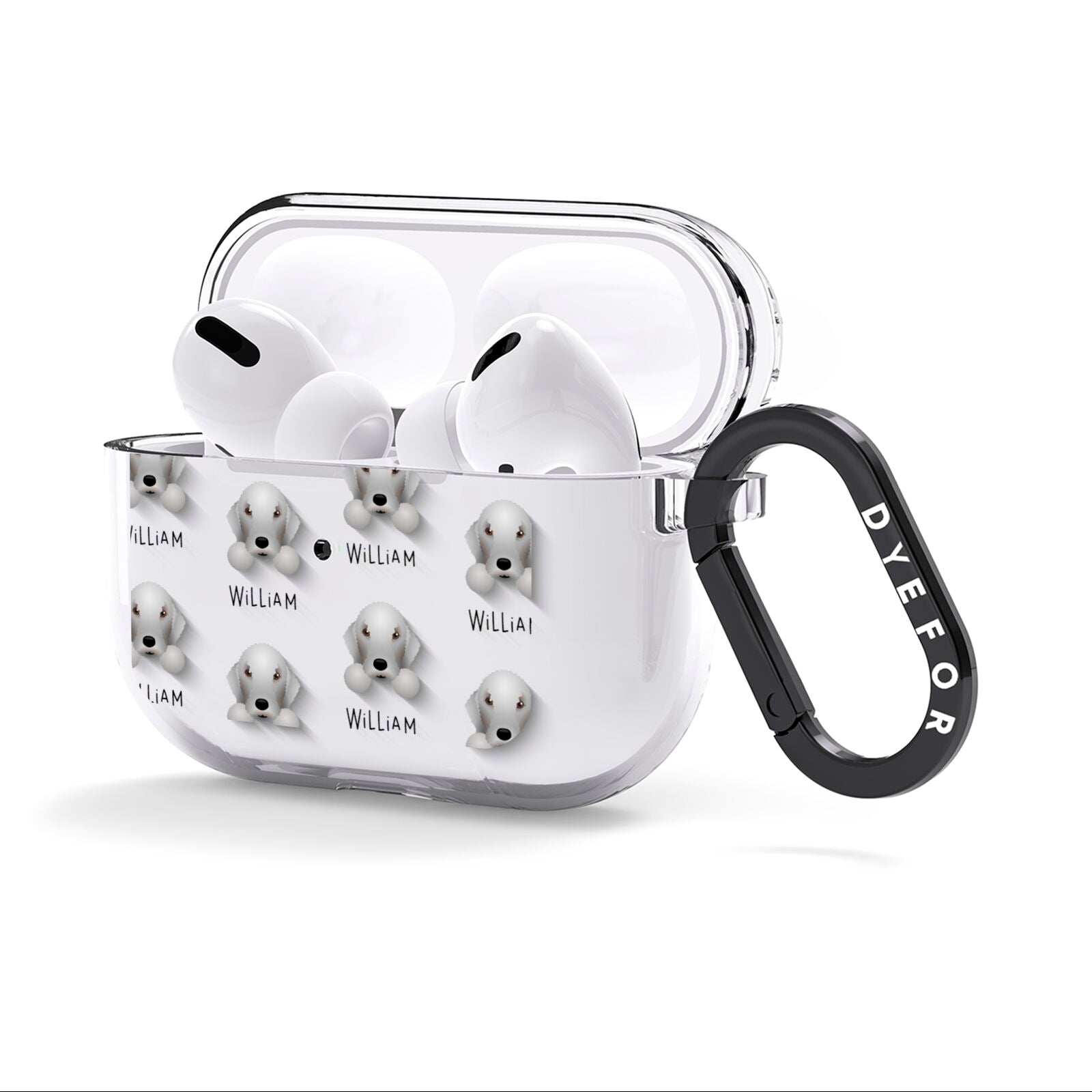 Bedlington Terrier Icon with Name AirPods Clear Case 3rd Gen Side Image
