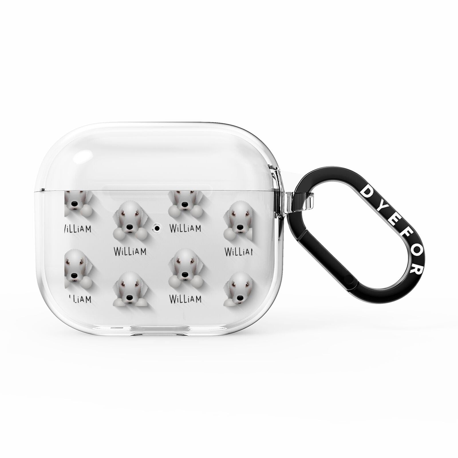 Bedlington Terrier Icon with Name AirPods Clear Case 3rd Gen