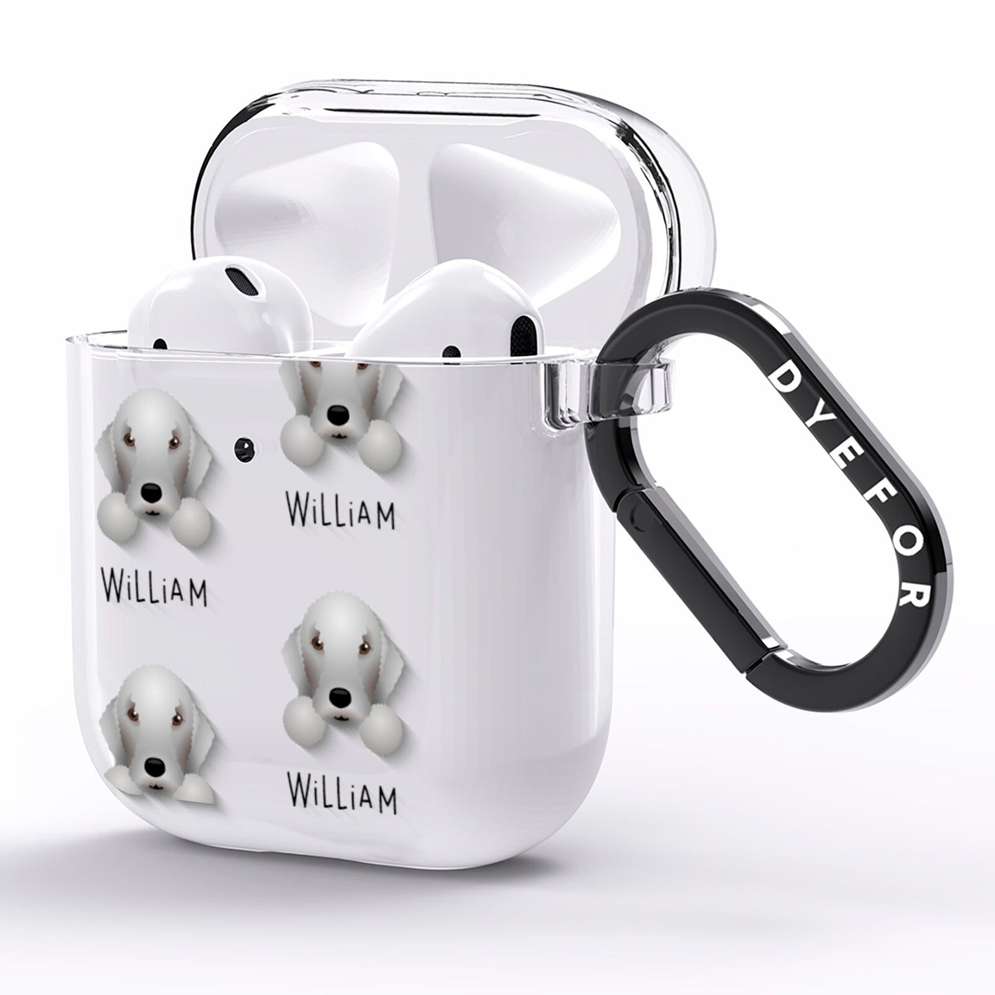 Bedlington Terrier Icon with Name AirPods Clear Case Side Image