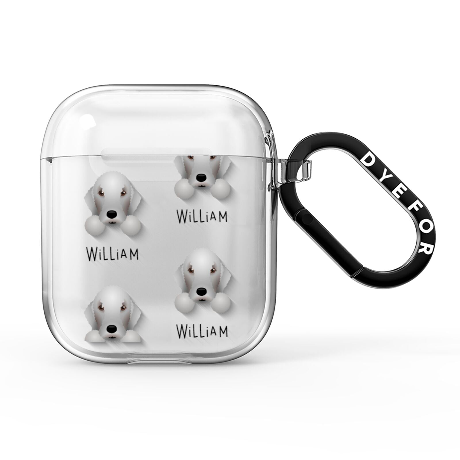 Bedlington Terrier Icon with Name AirPods Clear Case