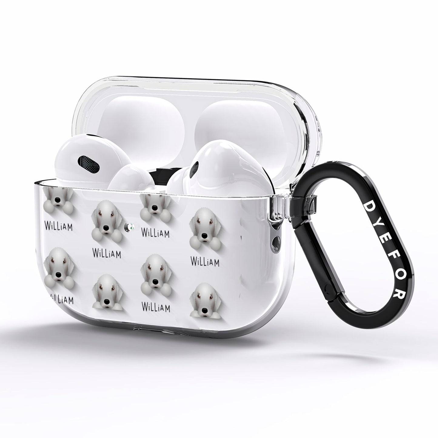 Bedlington Terrier Icon with Name AirPods Pro Clear Case Side Image