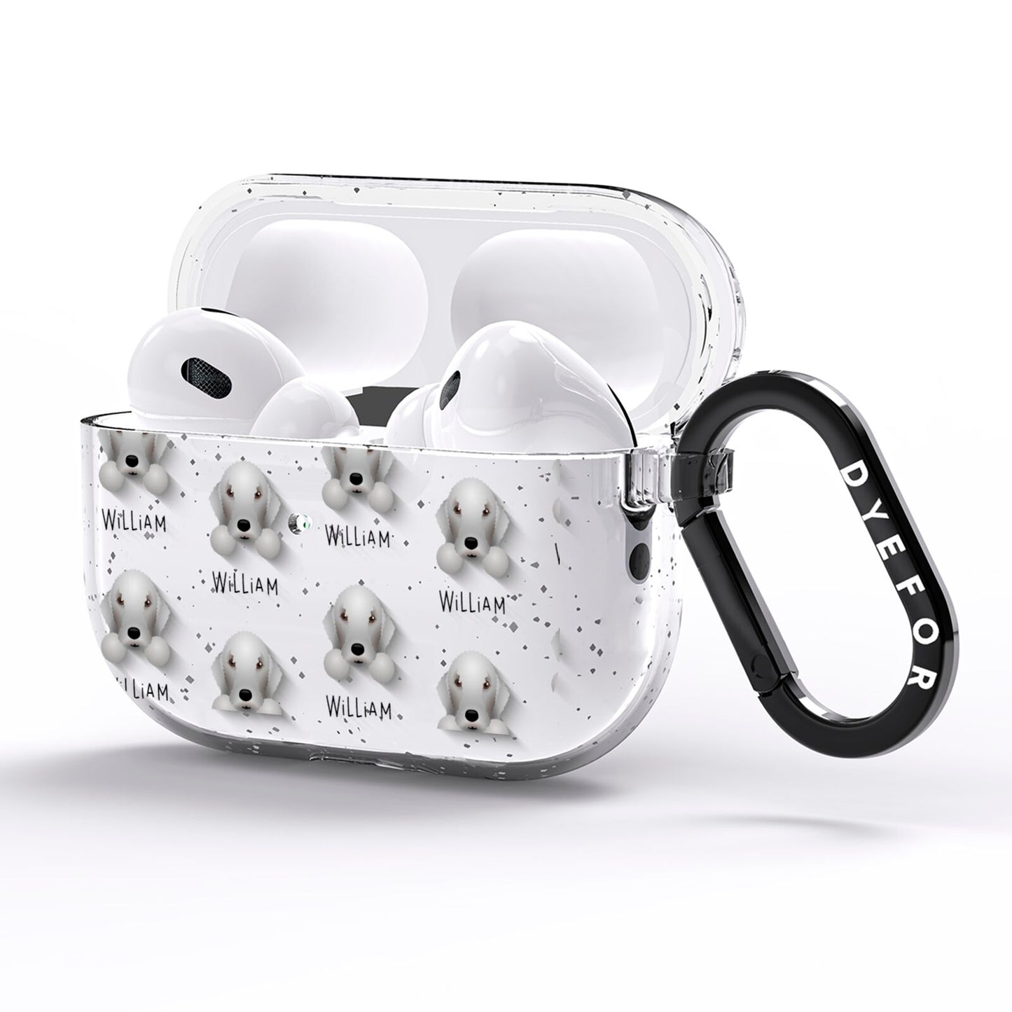 Bedlington Terrier Icon with Name AirPods Pro Glitter Case Side Image