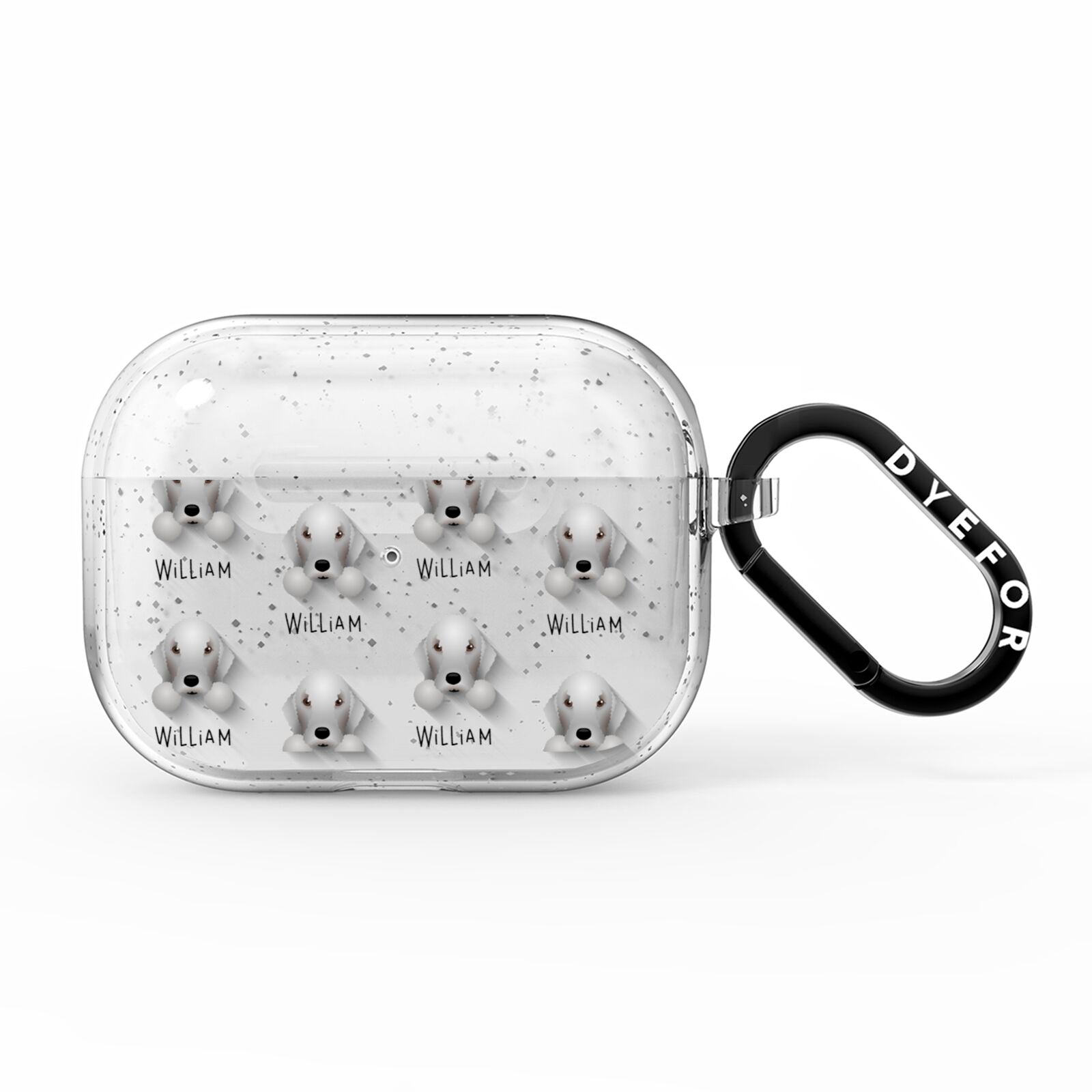 Bedlington Terrier Icon with Name AirPods Pro Glitter Case
