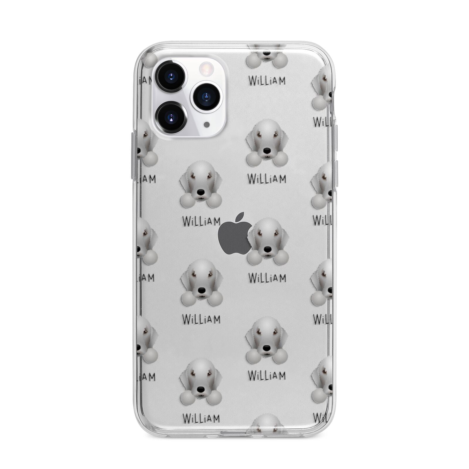 Bedlington Terrier Icon with Name Apple iPhone 11 Pro in Silver with Bumper Case