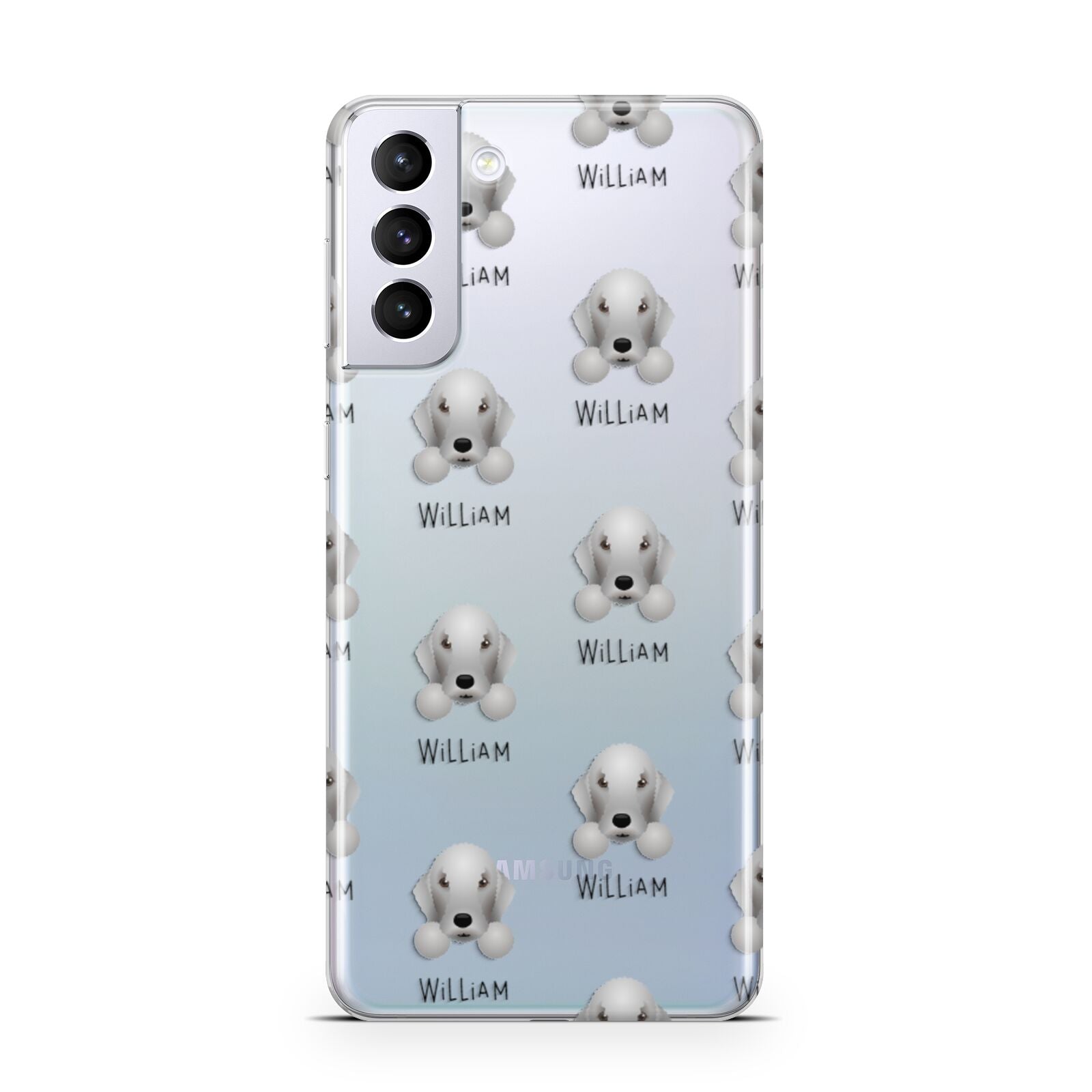 Bedlington Terrier Icon with Name Samsung S21 Plus Phone Case