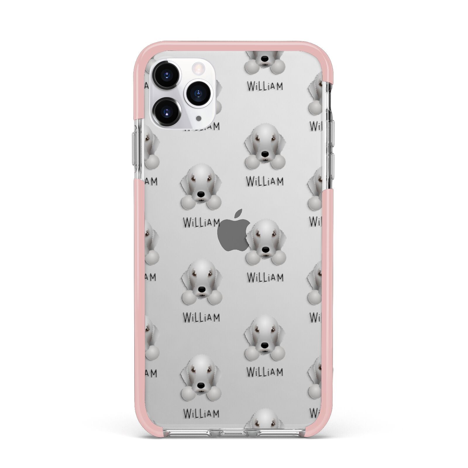 Bedlington Terrier Icon with Name iPhone 11 Pro Max Impact Pink Edge Case