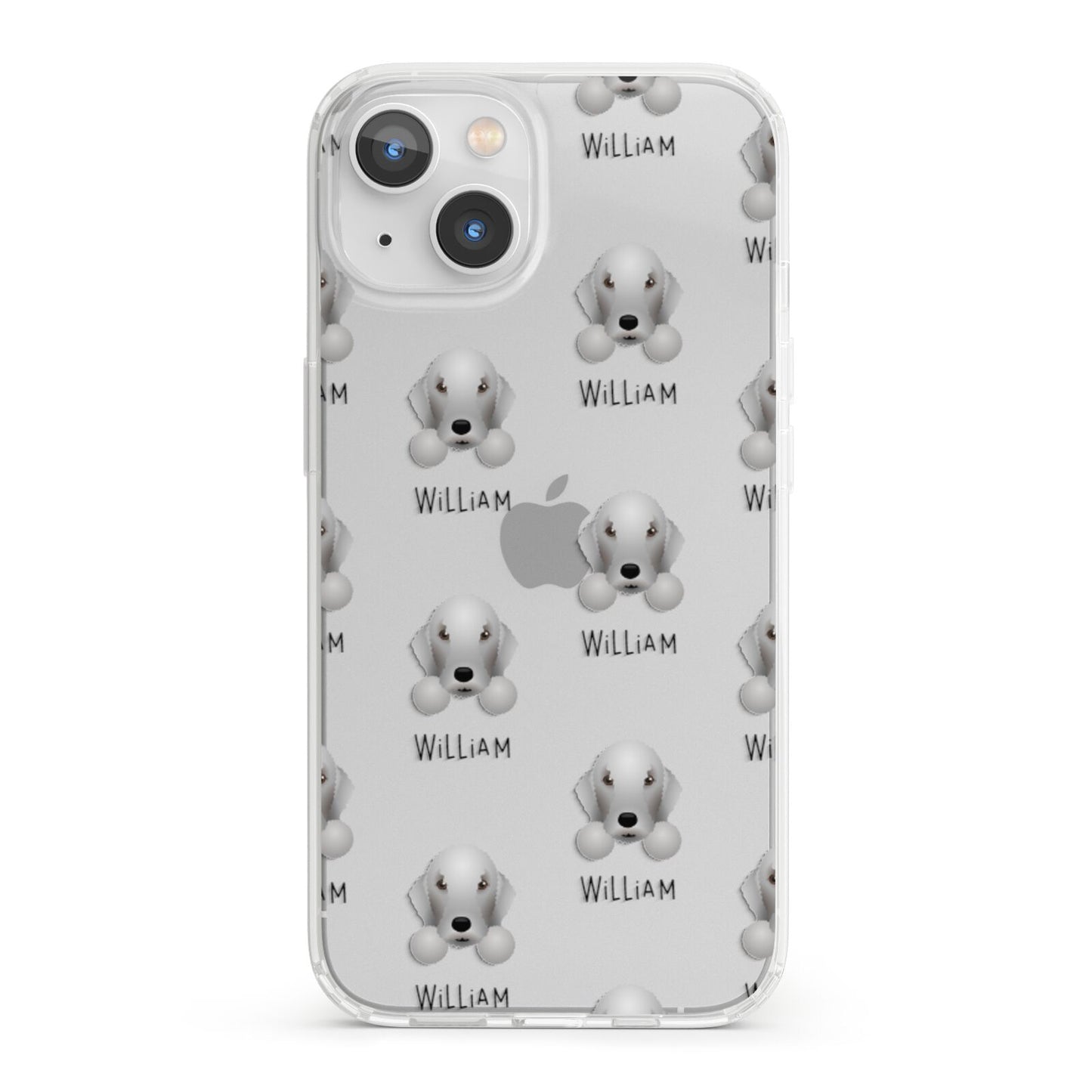 Bedlington Terrier Icon with Name iPhone 13 Clear Bumper Case