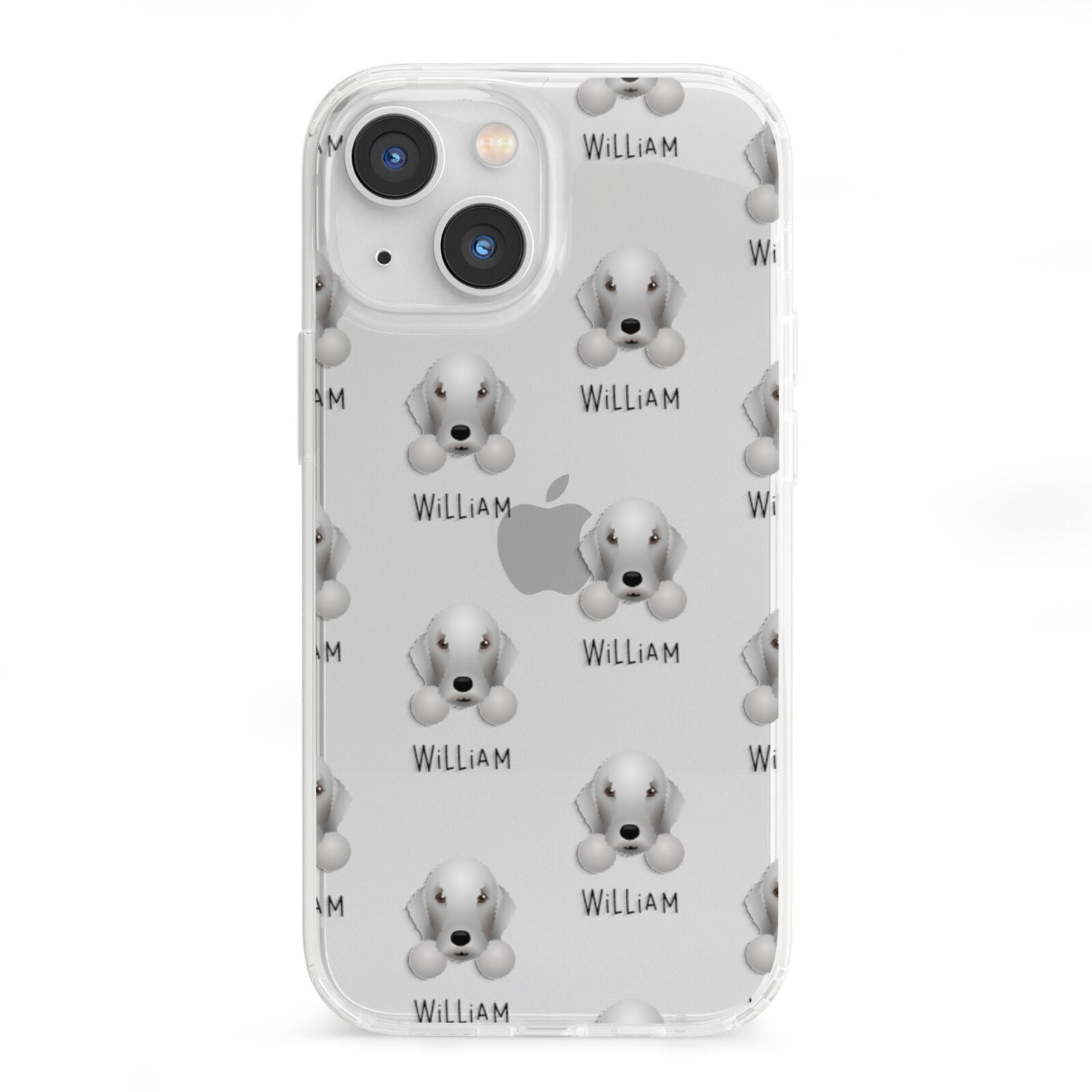 Bedlington Terrier Icon with Name iPhone 13 Mini Clear Bumper Case
