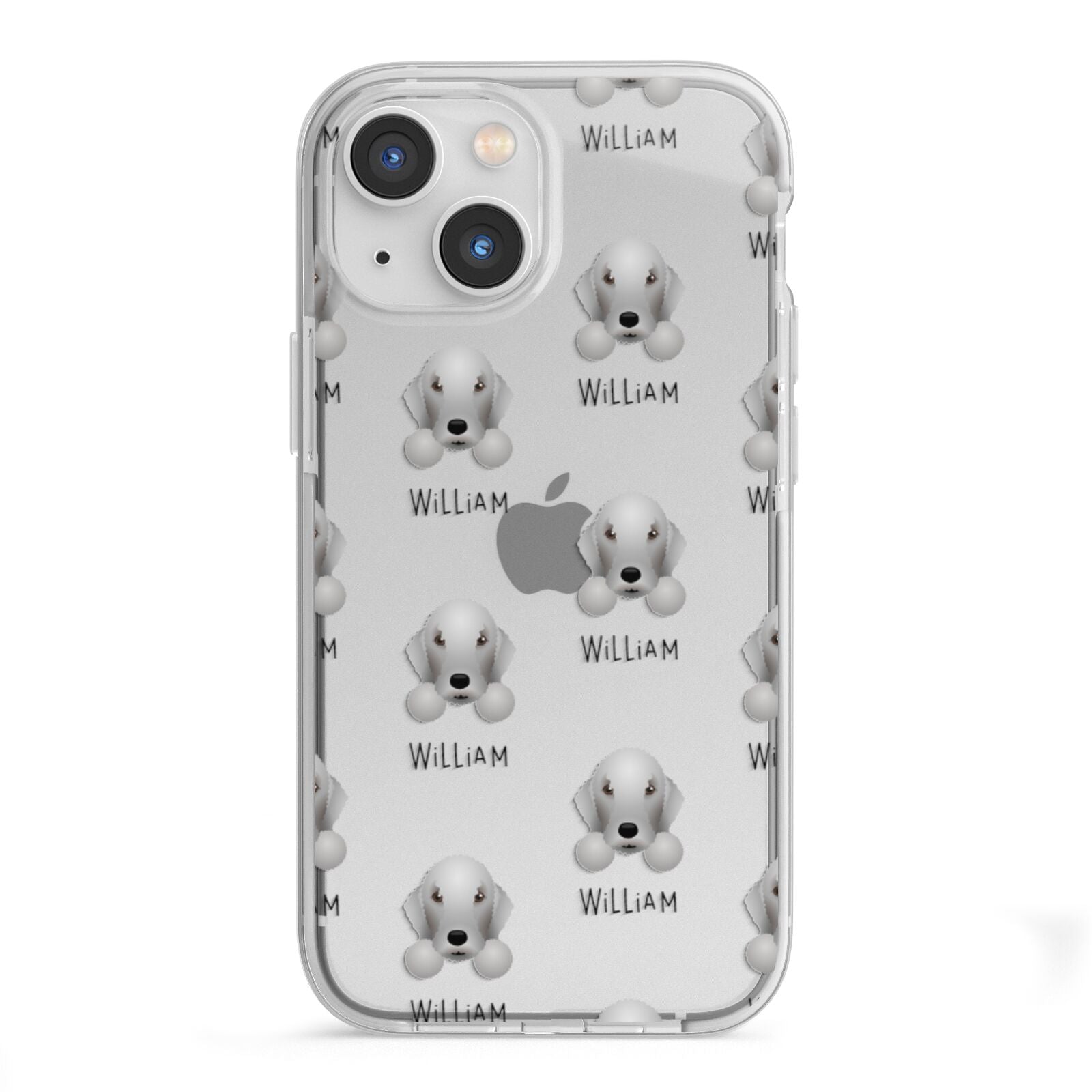 Bedlington Terrier Icon with Name iPhone 13 Mini TPU Impact Case with White Edges