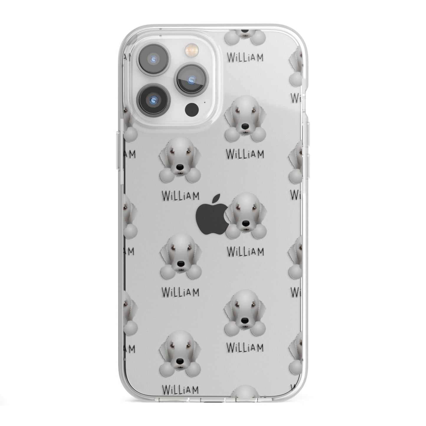 Bedlington Terrier Icon with Name iPhone 13 Pro Max TPU Impact Case with White Edges