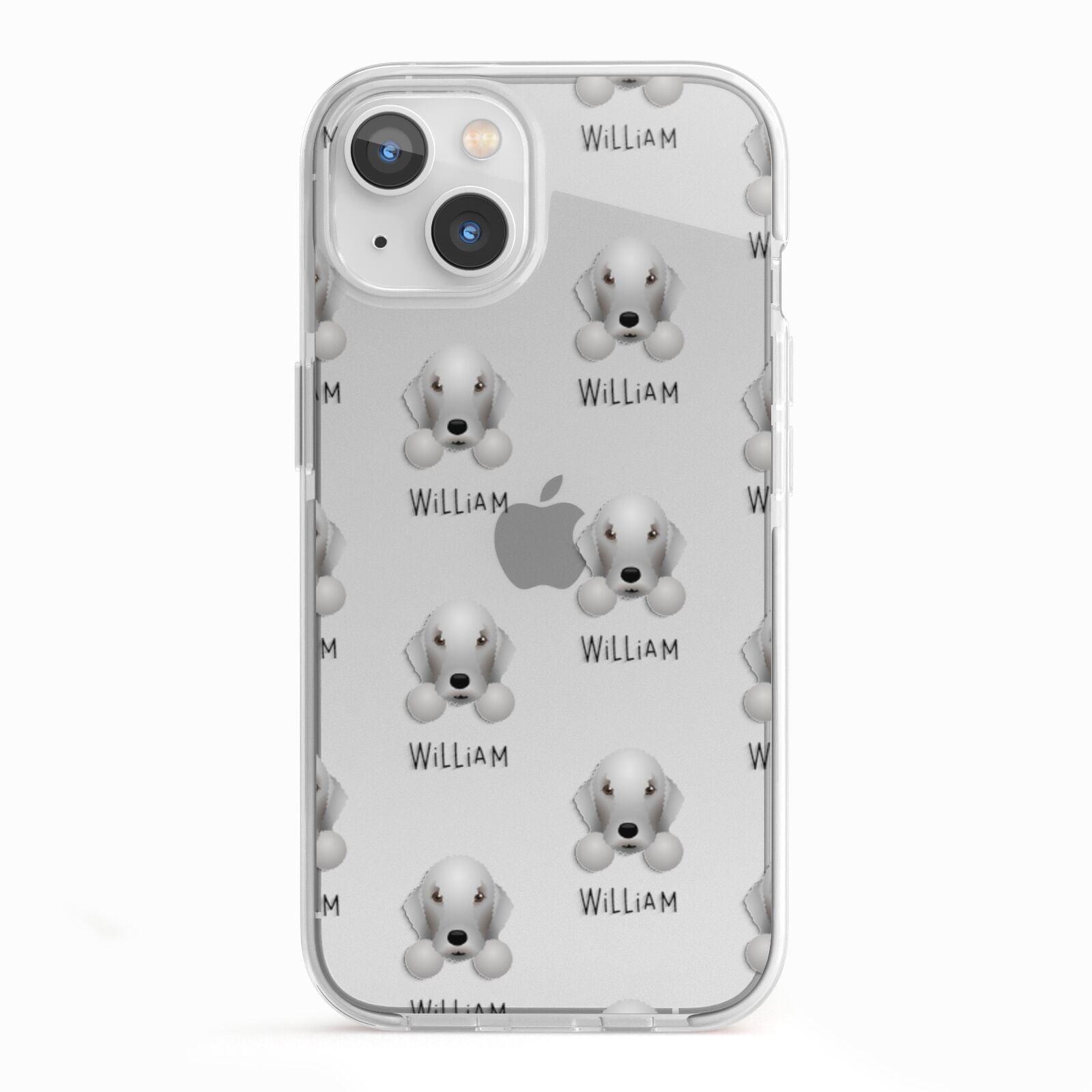 Bedlington Terrier Icon with Name iPhone 13 TPU Impact Case with White Edges