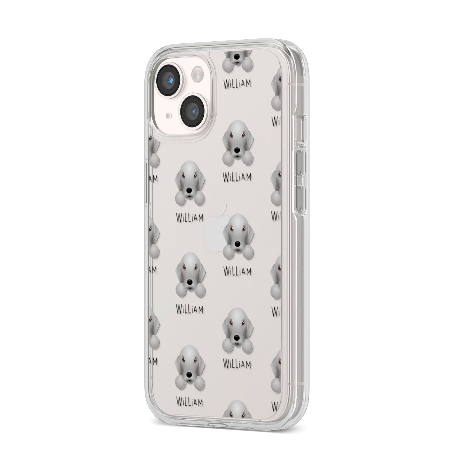 Bedlington Terrier Icon with Name iPhone 14 Clear Tough Case Starlight Angled Image