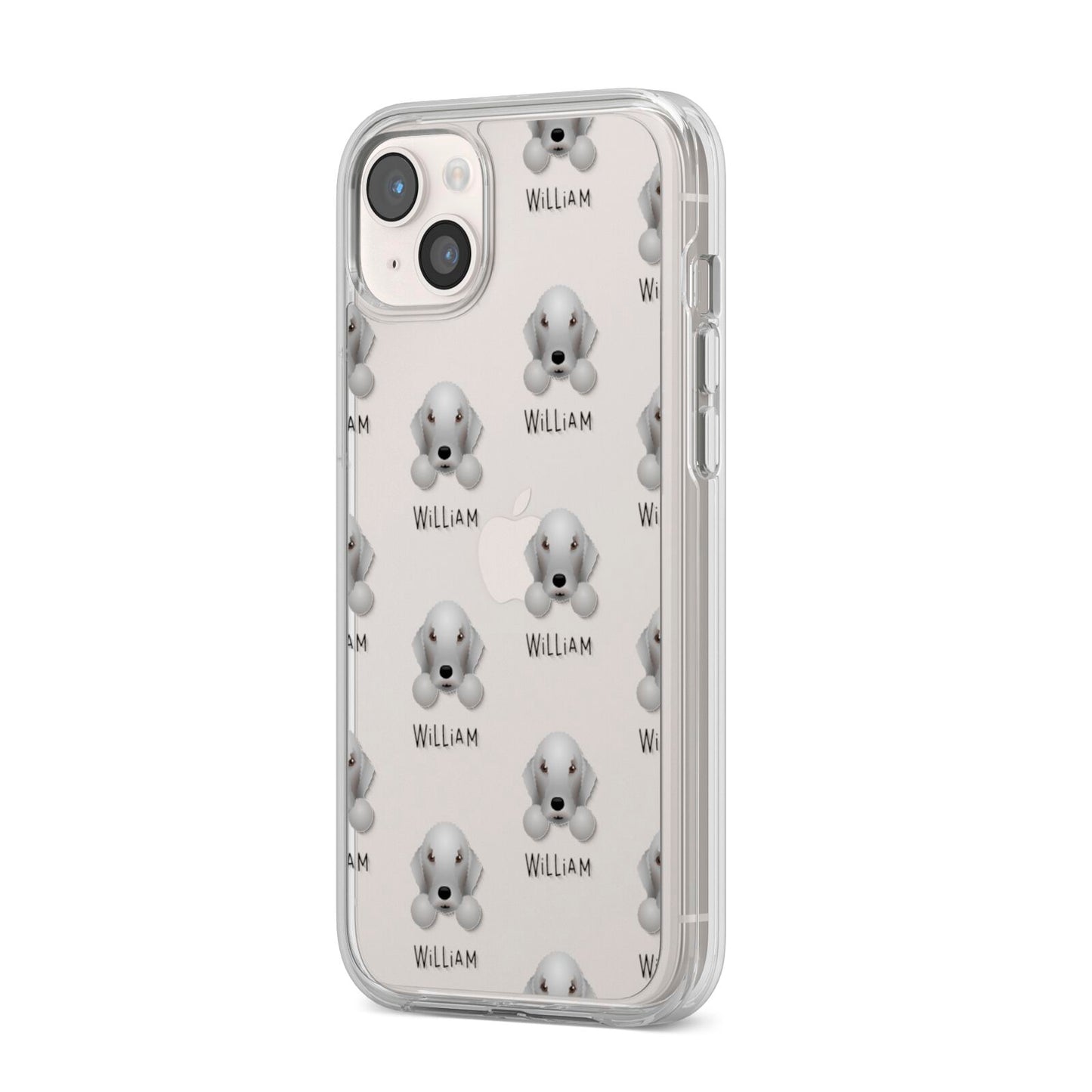 Bedlington Terrier Icon with Name iPhone 14 Plus Clear Tough Case Starlight Angled Image