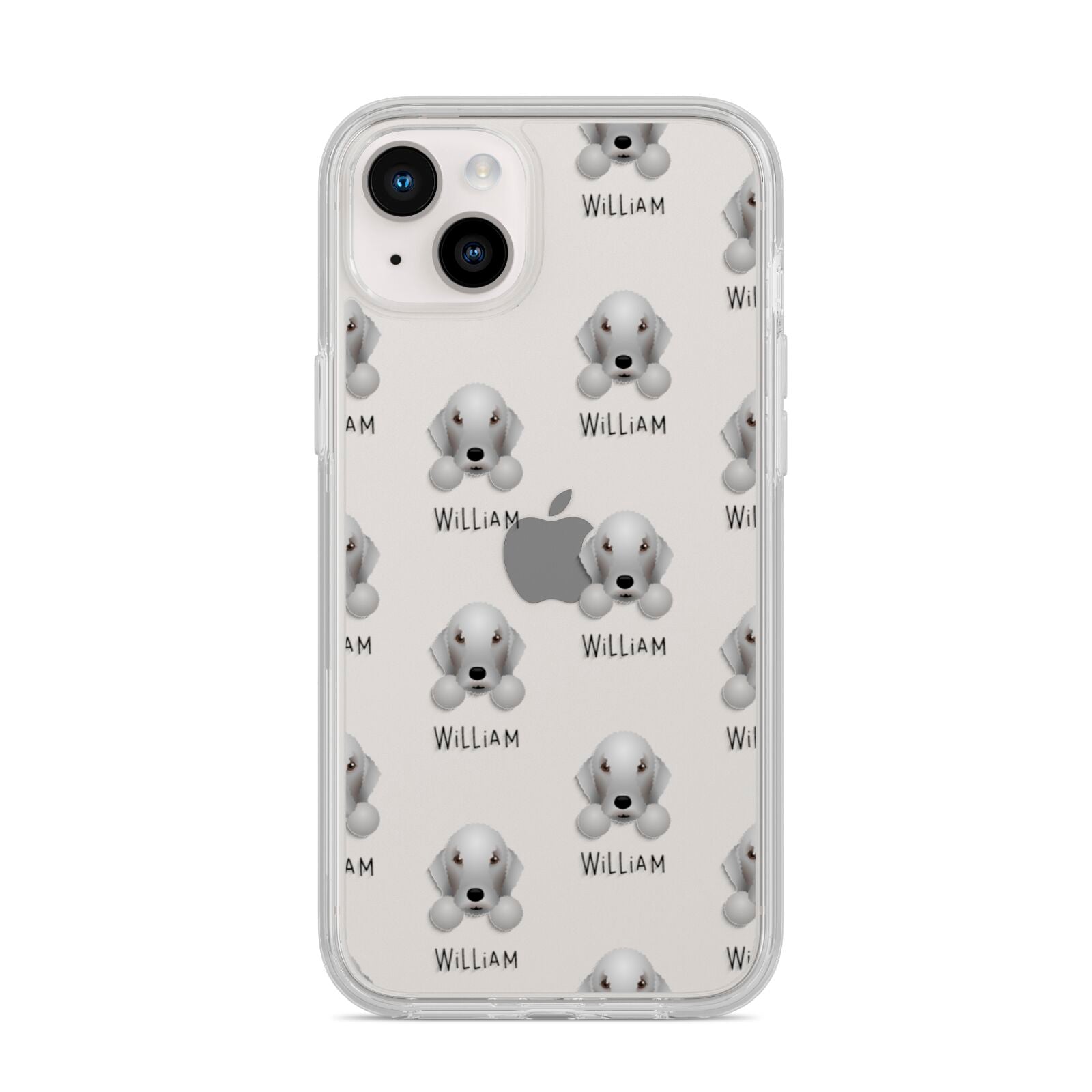 Bedlington Terrier Icon with Name iPhone 14 Plus Clear Tough Case Starlight