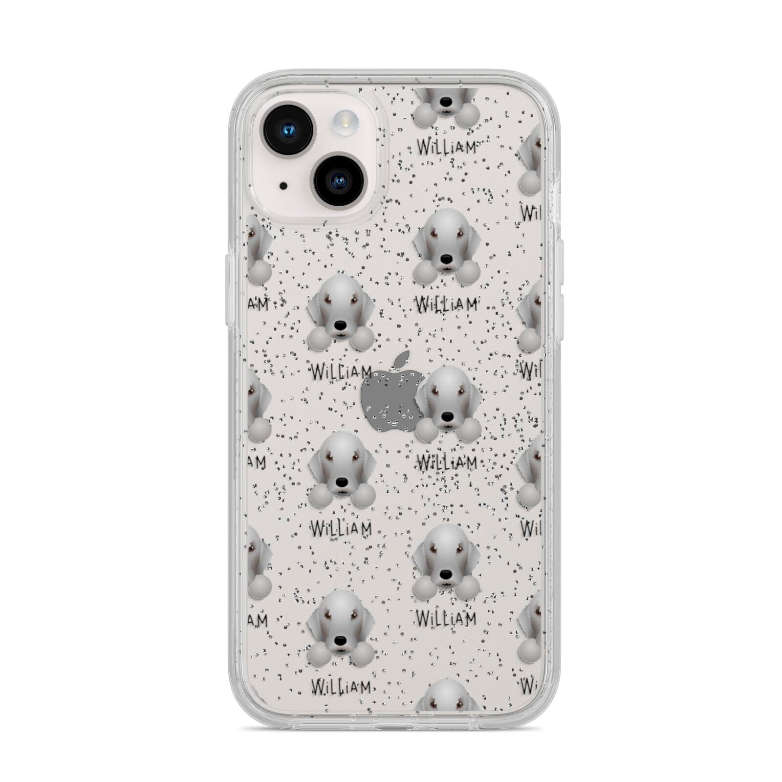 Bedlington Terrier Icon with Name iPhone 14 Plus Glitter Tough Case Starlight