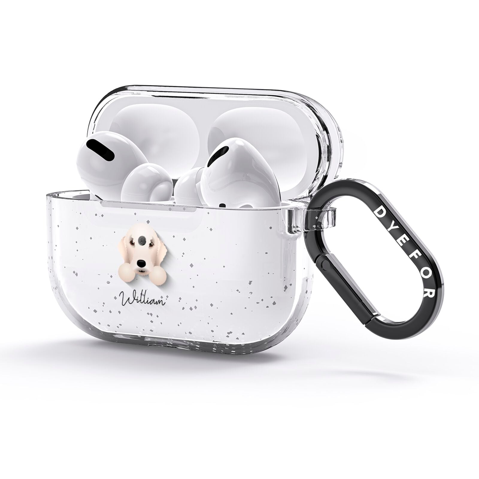 Bedlington Terrier Personalised AirPods Glitter Case 3rd Gen Side Image