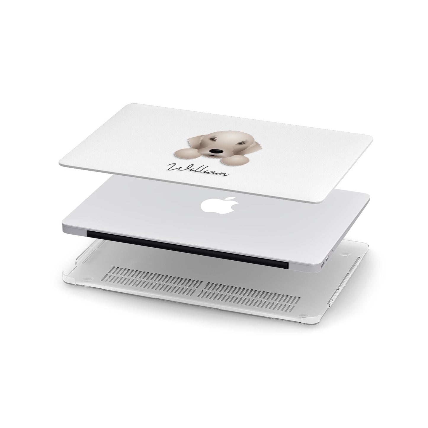 Bedlington Terrier Personalised Apple MacBook Case in Detail