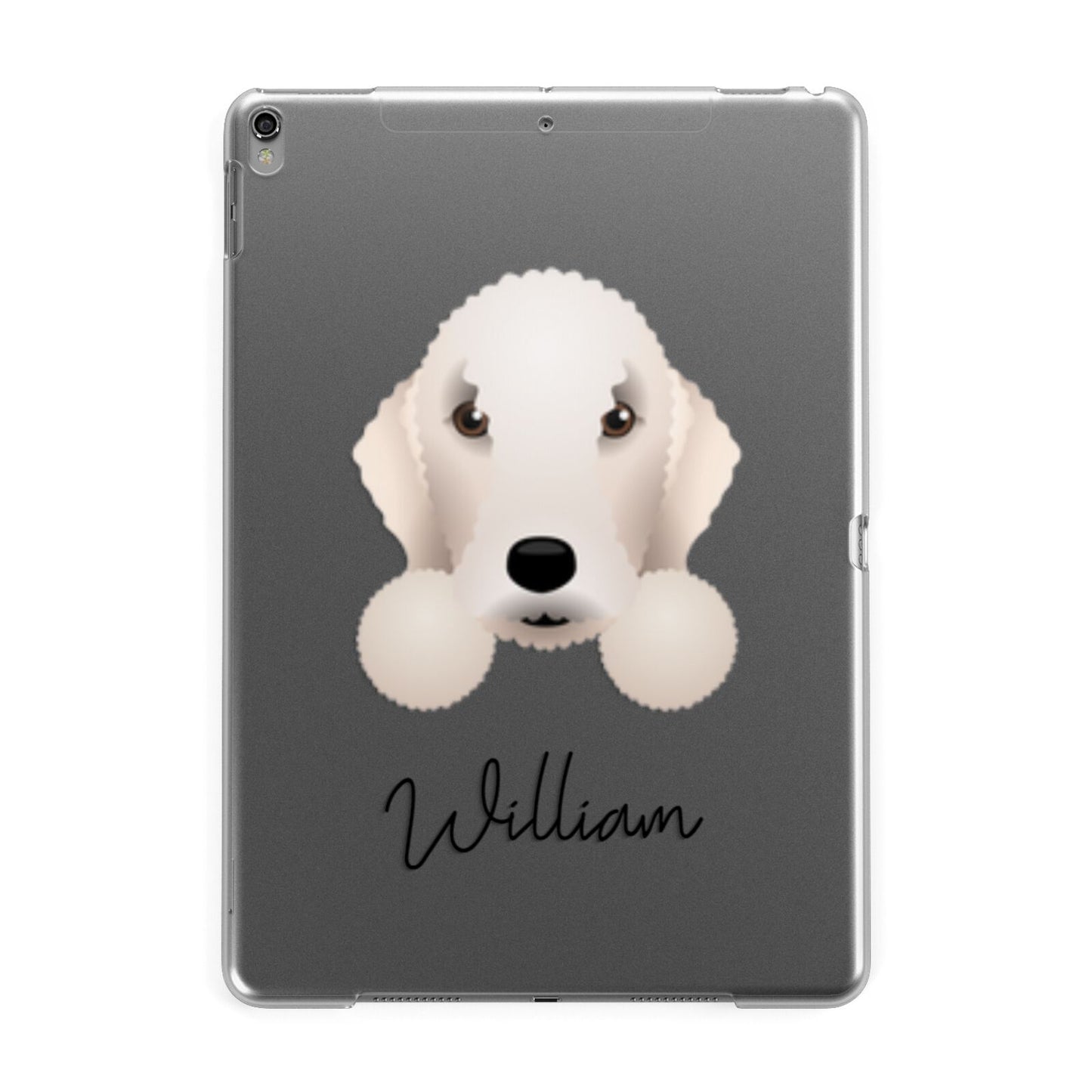 Bedlington Terrier Personalised Apple iPad Grey Case