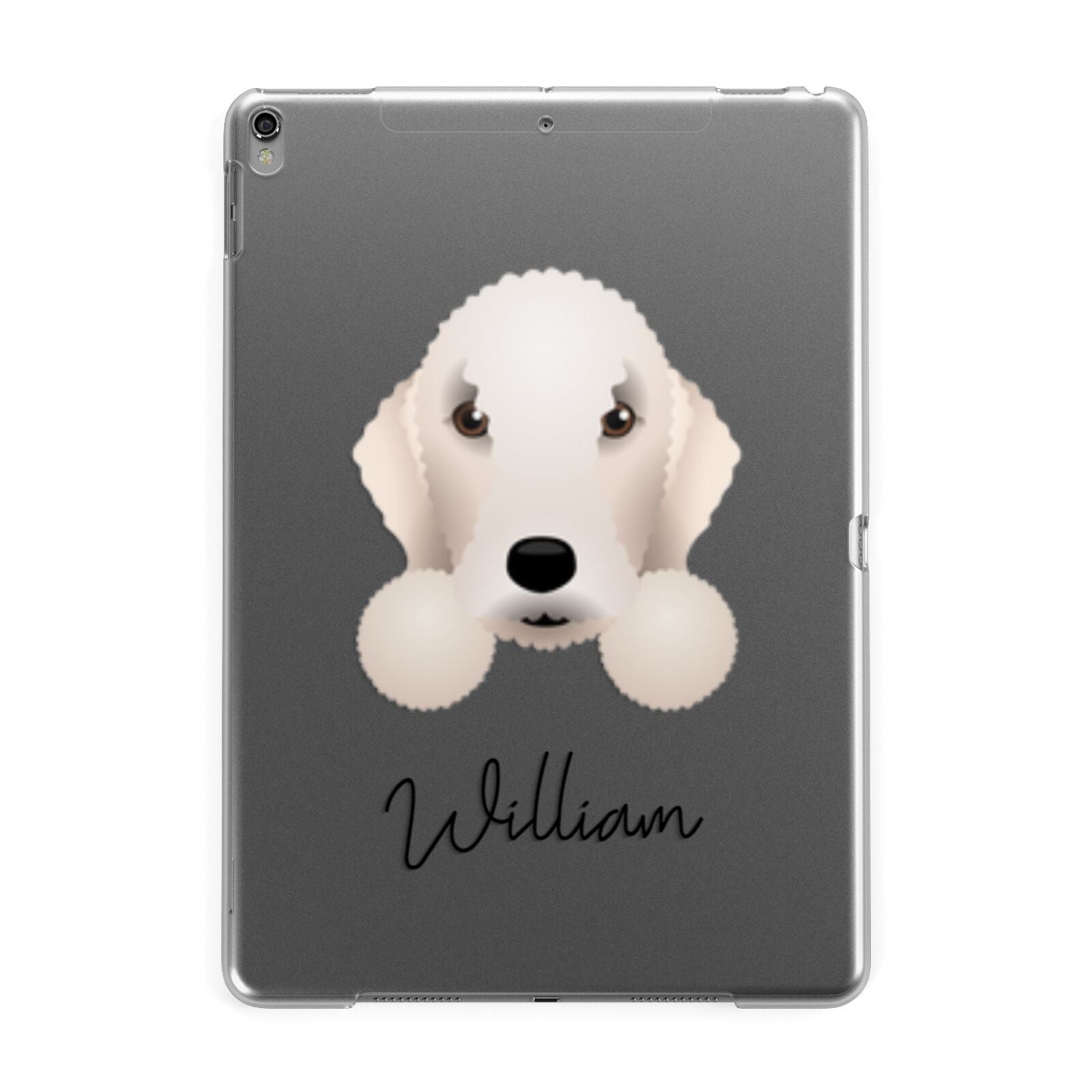 Bedlington Terrier Personalised Apple iPad Grey Case