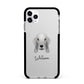 Bedlington Terrier Personalised Apple iPhone 11 Pro Max in Silver with Black Impact Case