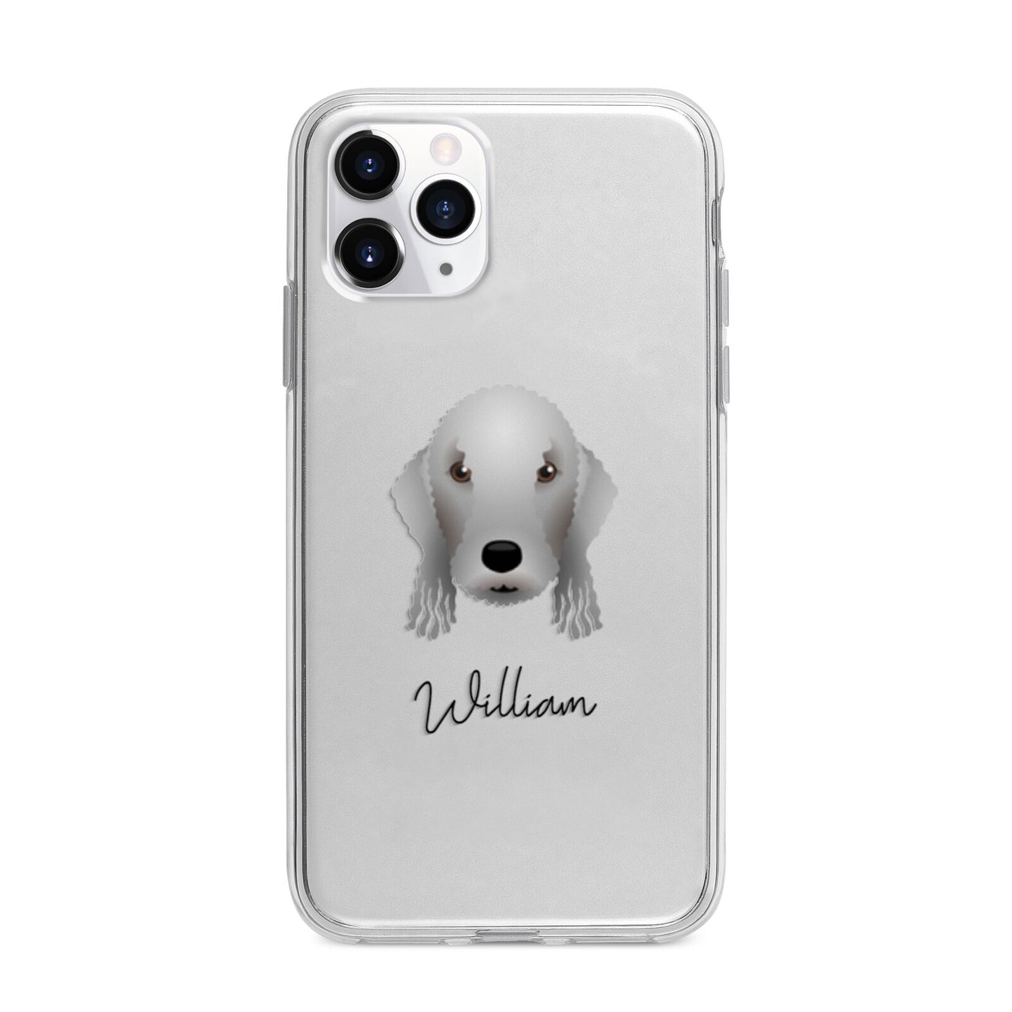 Bedlington Terrier Personalised Apple iPhone 11 Pro Max in Silver with Bumper Case