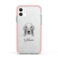 Bedlington Terrier Personalised Apple iPhone 11 in White with Pink Impact Case