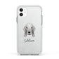 Bedlington Terrier Personalised Apple iPhone 11 in White with White Impact Case