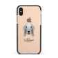 Bedlington Terrier Personalised Apple iPhone Xs Impact Case Black Edge on Gold Phone