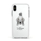 Bedlington Terrier Personalised Apple iPhone Xs Impact Case White Edge on Silver Phone