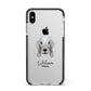 Bedlington Terrier Personalised Apple iPhone Xs Max Impact Case Black Edge on Silver Phone