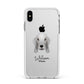 Bedlington Terrier Personalised Apple iPhone Xs Max Impact Case White Edge on Silver Phone