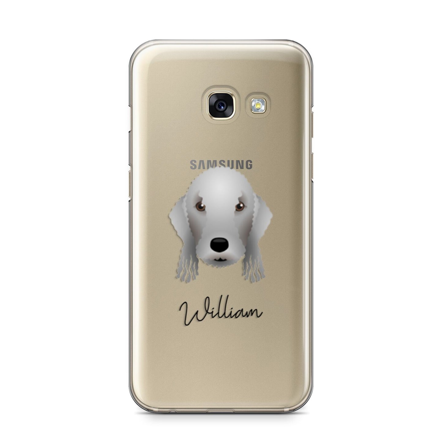 Bedlington Terrier Personalised Samsung Galaxy A3 2017 Case on gold phone