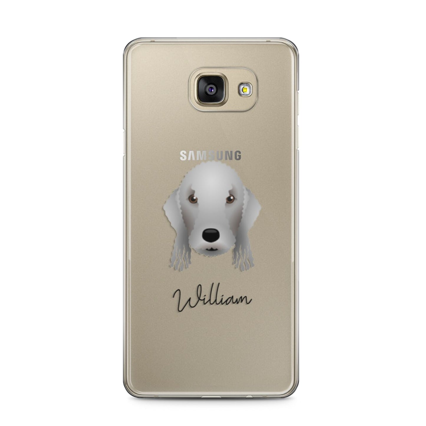 Bedlington Terrier Personalised Samsung Galaxy A5 2016 Case on gold phone