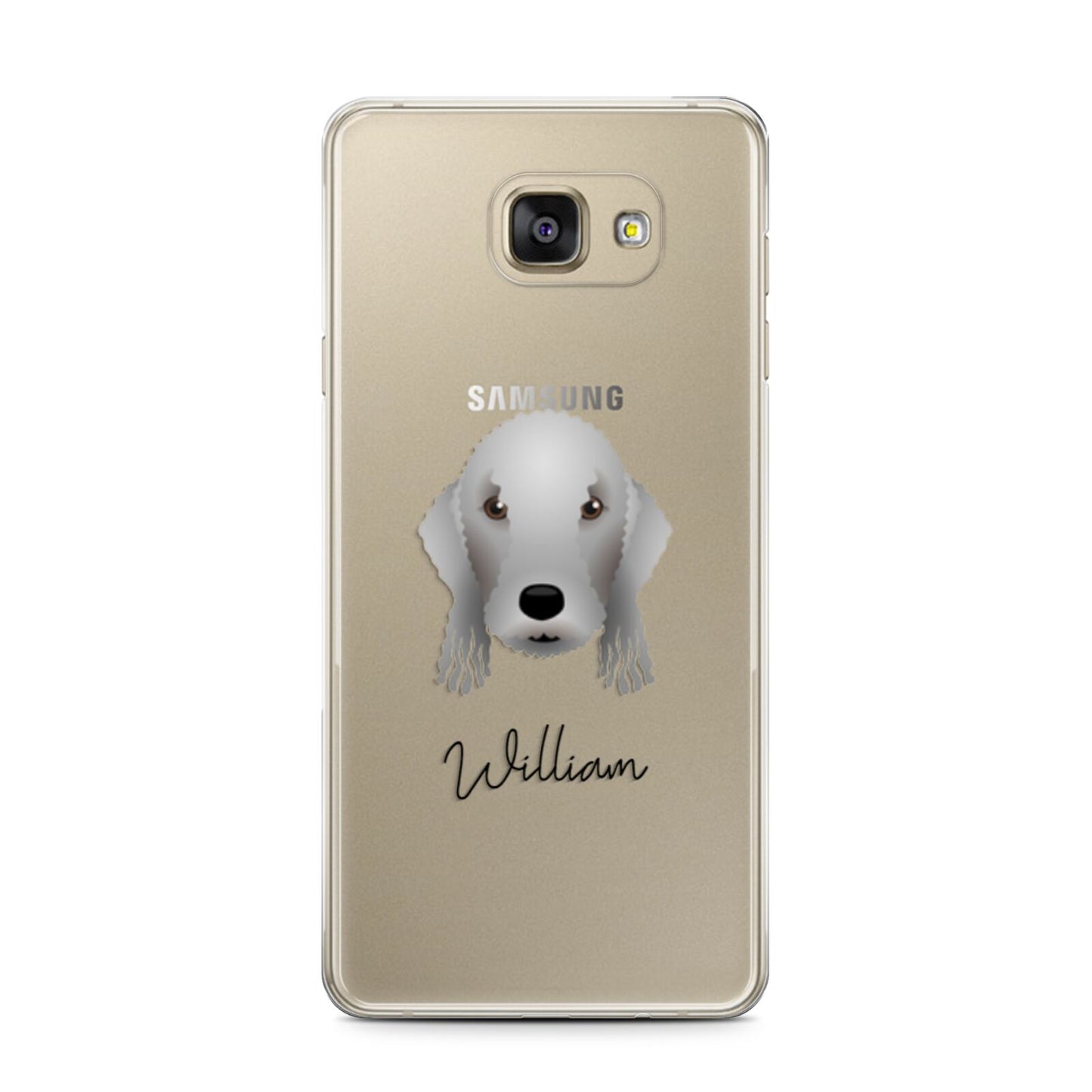 Bedlington Terrier Personalised Samsung Galaxy A7 2016 Case on gold phone