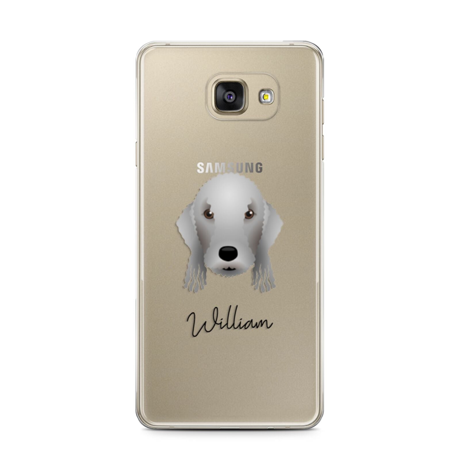 Bedlington Terrier Personalised Samsung Galaxy A7 2016 Case on gold phone